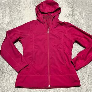 Marmot Jacket Womens Medium Pink Rain Hooded Coat Outdoor ***